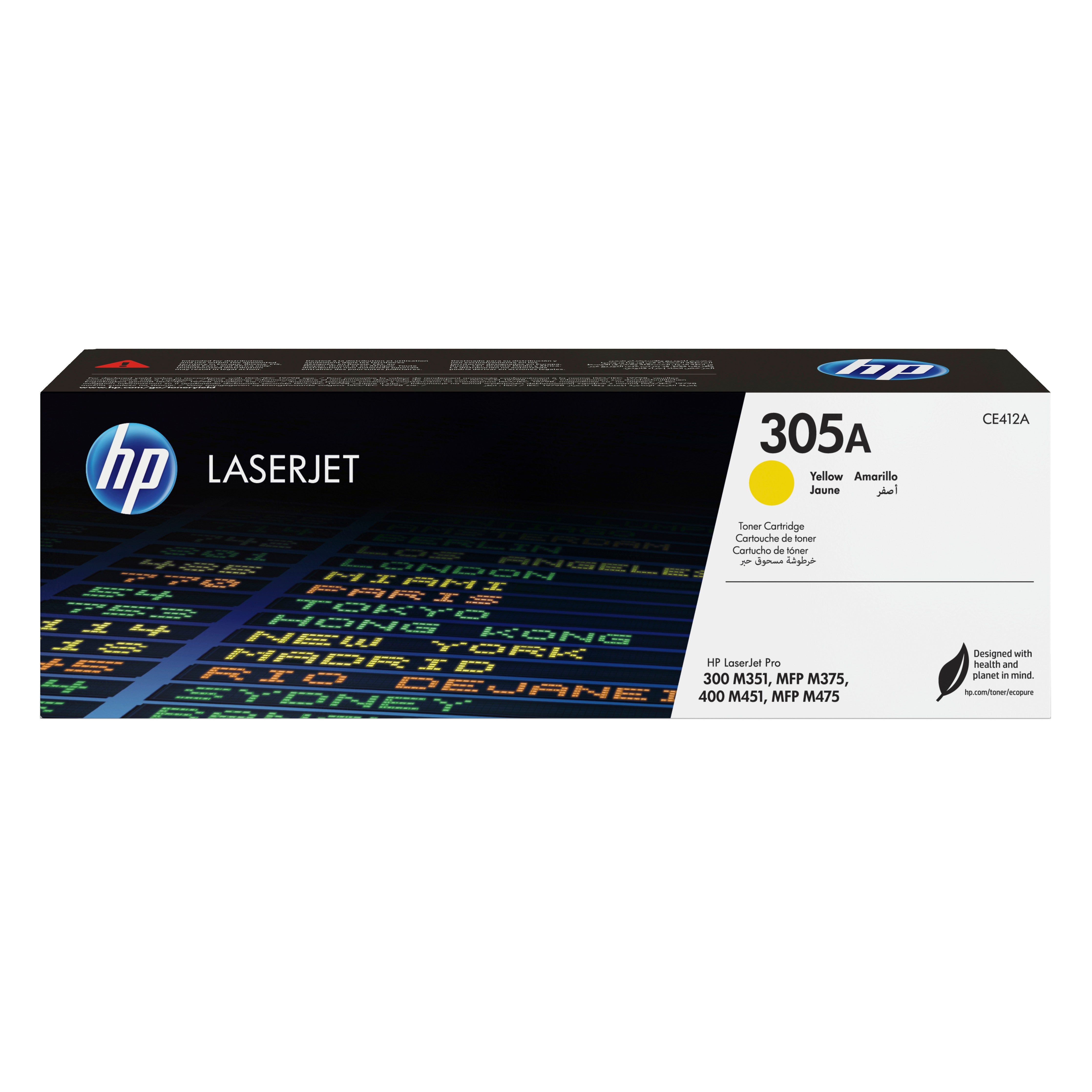 HP CE412A (305A) Yellow Original Toner Cartridge - Cartouches Certifiees