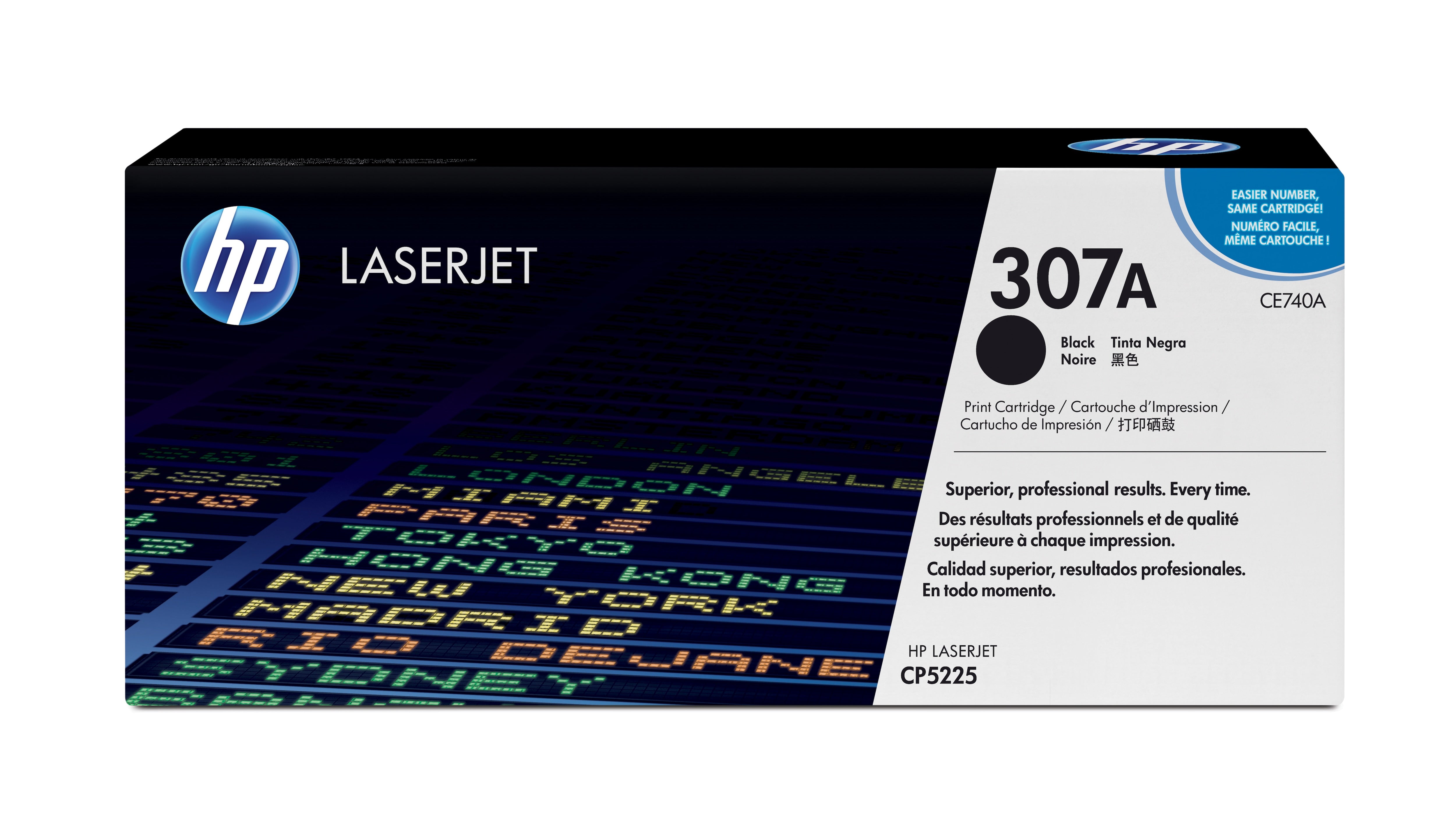 HP CE740A (307A) Black Original Toner Cartridge - Cartouches Certifiees