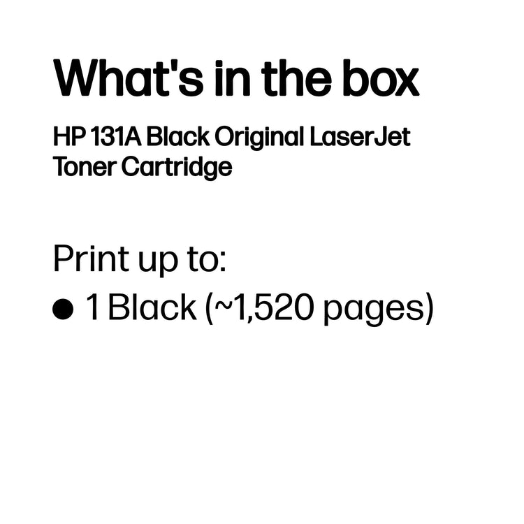 HP CF210A (131A) Black Original Toner Cartridge - Cartouches Certifiees