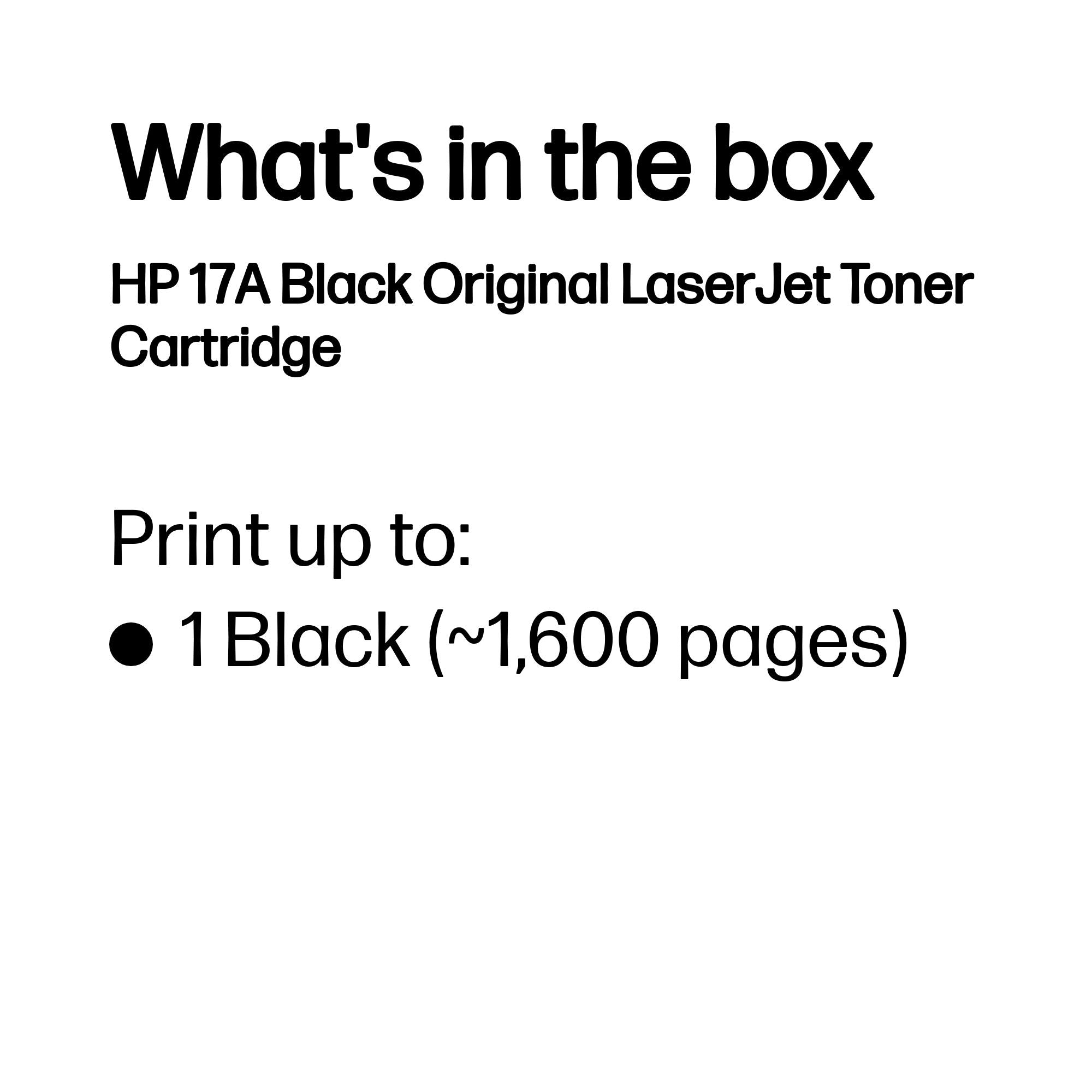 HP CF217A (17A) Black Original Toner Cartridge - Cartouches Certifiees