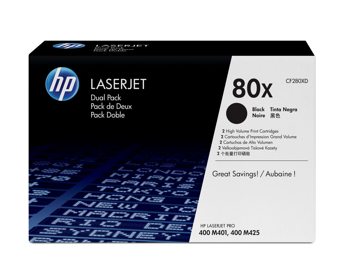 HP CF280XD (80X) Black Original Toner Cartridge - Cartouches Certifiees