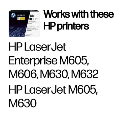 HP CF281X (81X) Black Original Toner Cartridge - Cartouches Certifiees