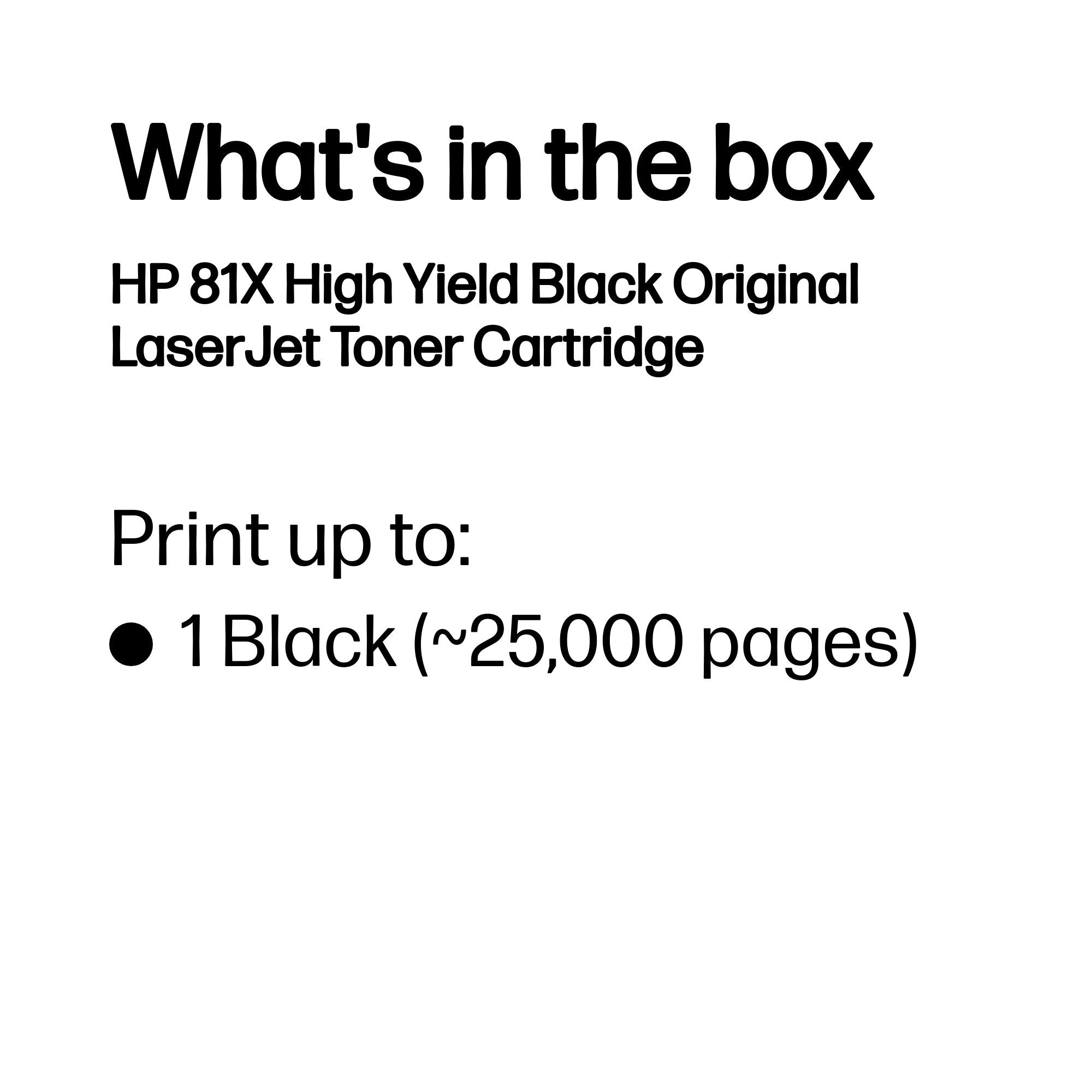 HP CF281X (81X) Black Original Toner Cartridge - Cartouches Certifiees