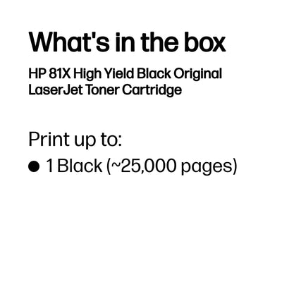 HP CF281X (81X) Black Original Toner Cartridge - Cartouches Certifiees