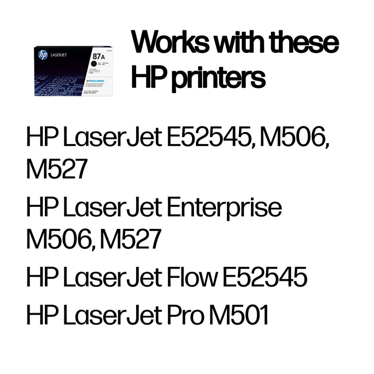 HP CF287A (87A) Black Original Toner Cartridge - Cartouches Certifiees