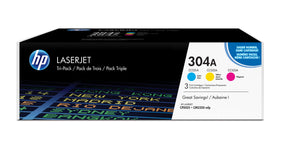 HP CF340A (304A) 3 Pack Color Original Toner Cartridge - Cartouches Certifiees