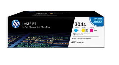 HP CF340A (304A) 3 Pack Color Original Toner Cartridge - Cartouches Certifiees