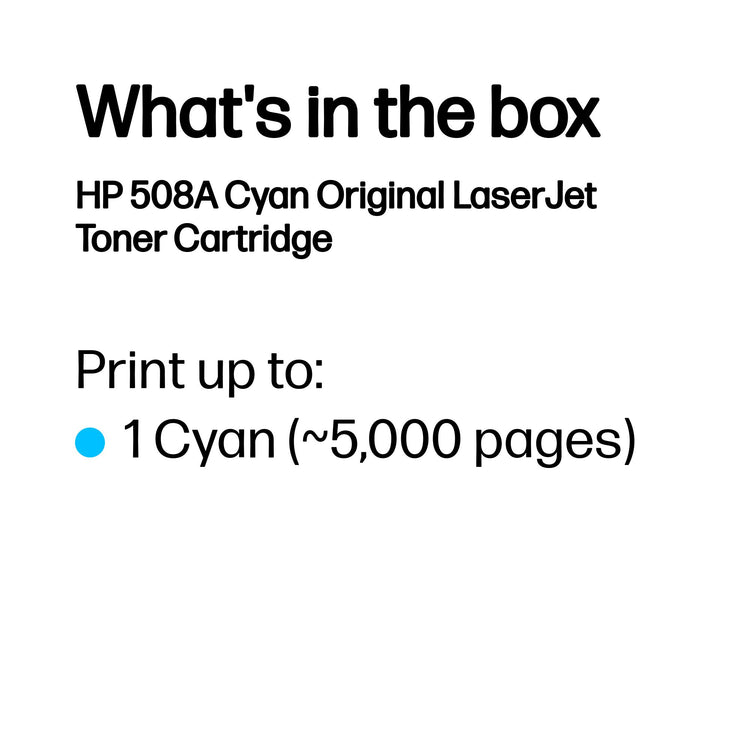 HP CF361A (508A) Cyan Original Toner Cartridge - Cartouches Certifiees