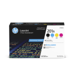 HP CF400AQ1 (201A) 4 Pack Black And Color Original Toner Cartridge - Cartouches Certifiees