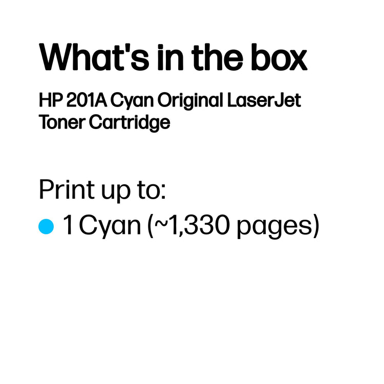 HP CF401A (201A) Cyan Original Toner Cartridge - Cartouches Certifiees