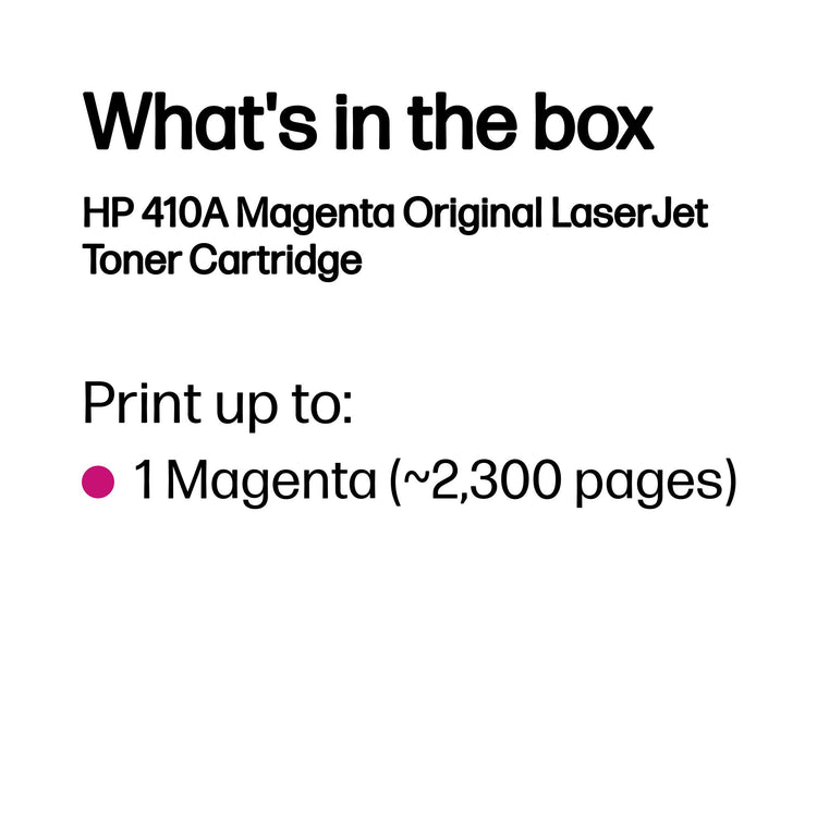 HP CF413A (410A) Magenta Original Toner Cartridge - Cartouches Certifiees