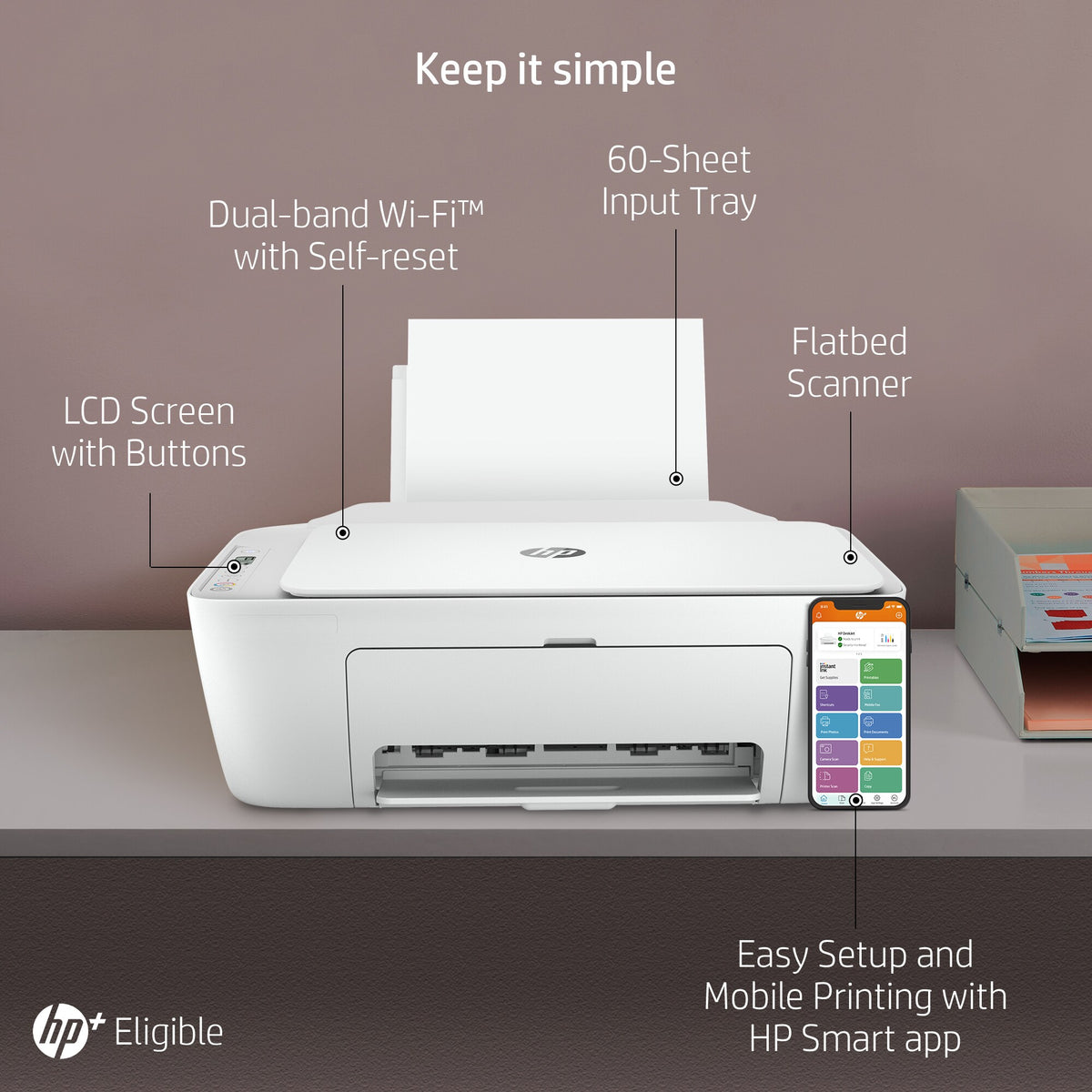 HP DeskJet 2752e All-in-One Printer (26K68A#1HA) - Cartouches Certifiees