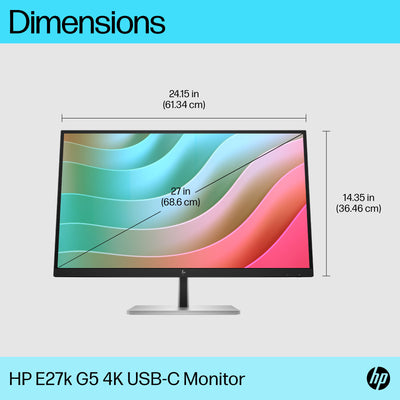 HP E27K G5 USB-C 4K MONITOR U.S. - ENGLISH LOCALIZATION (6N4C4AA#ABA) - Cartouches Certifiees