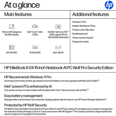 HP EB6G1I16 U7 255U 16 16GB/512 PC ENGLISH (BD5L3UT#ABA) - Cartouches Certifiees