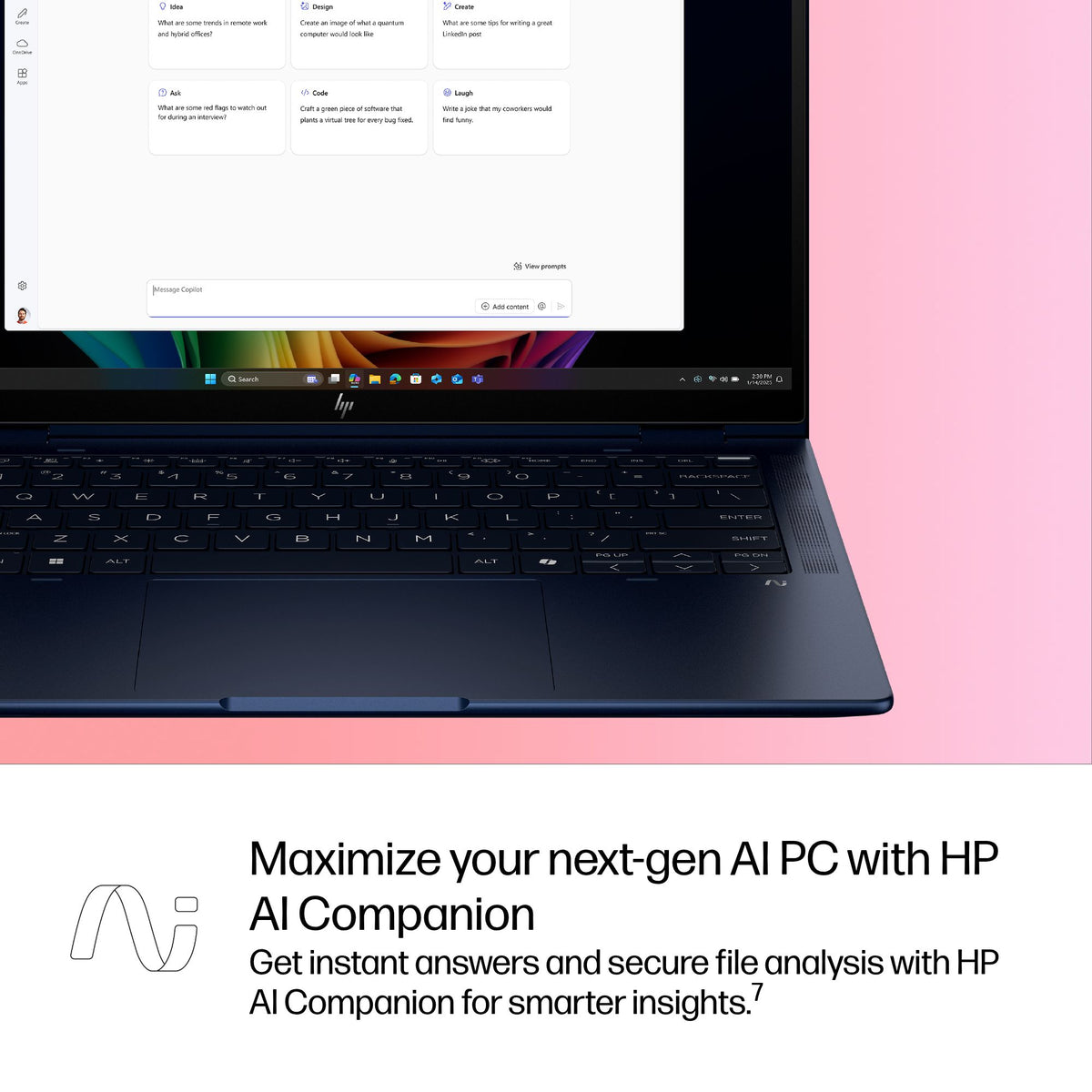 HP EBXFLG1I14AI U7 258V 14 32GB/1T PC ENGLISH (B86CKUT#ABA) - Cartouches Certifiees