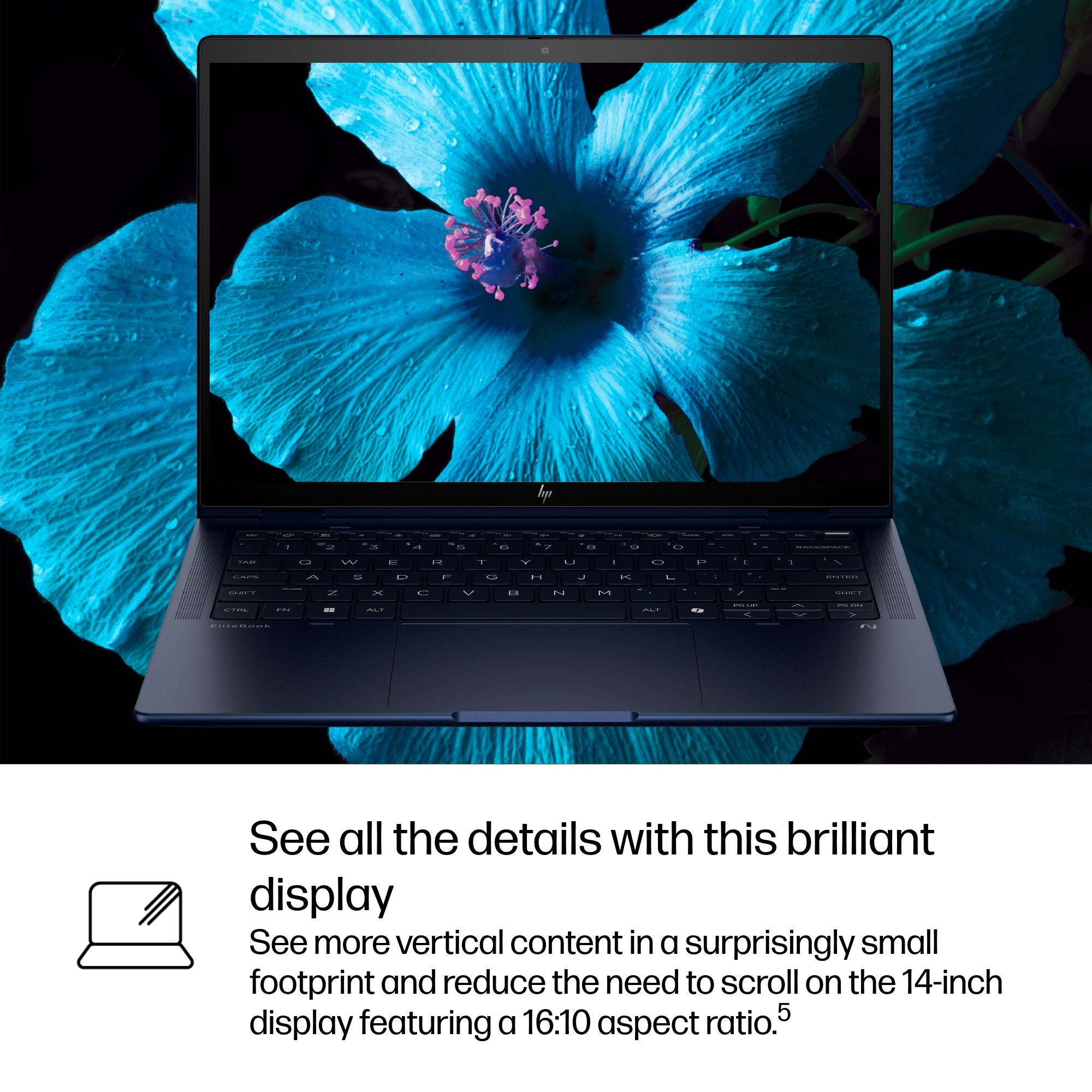 HP EliteBook X Flip G1i Next Gen AI PC Wolf Pro Security Edition Copilot+ PC Intel Core Ultra 7 268V Hybrid (2-in-1) 35.6 cm (14") Touchscreen WUXGA 32 GB LPDDR5x-SDRAM 1 TB SSD Wi-Fi 7 (802.11be) Windows 11 Pro Blue (B8GE7UT#ABA) - Cartouches Certifiees