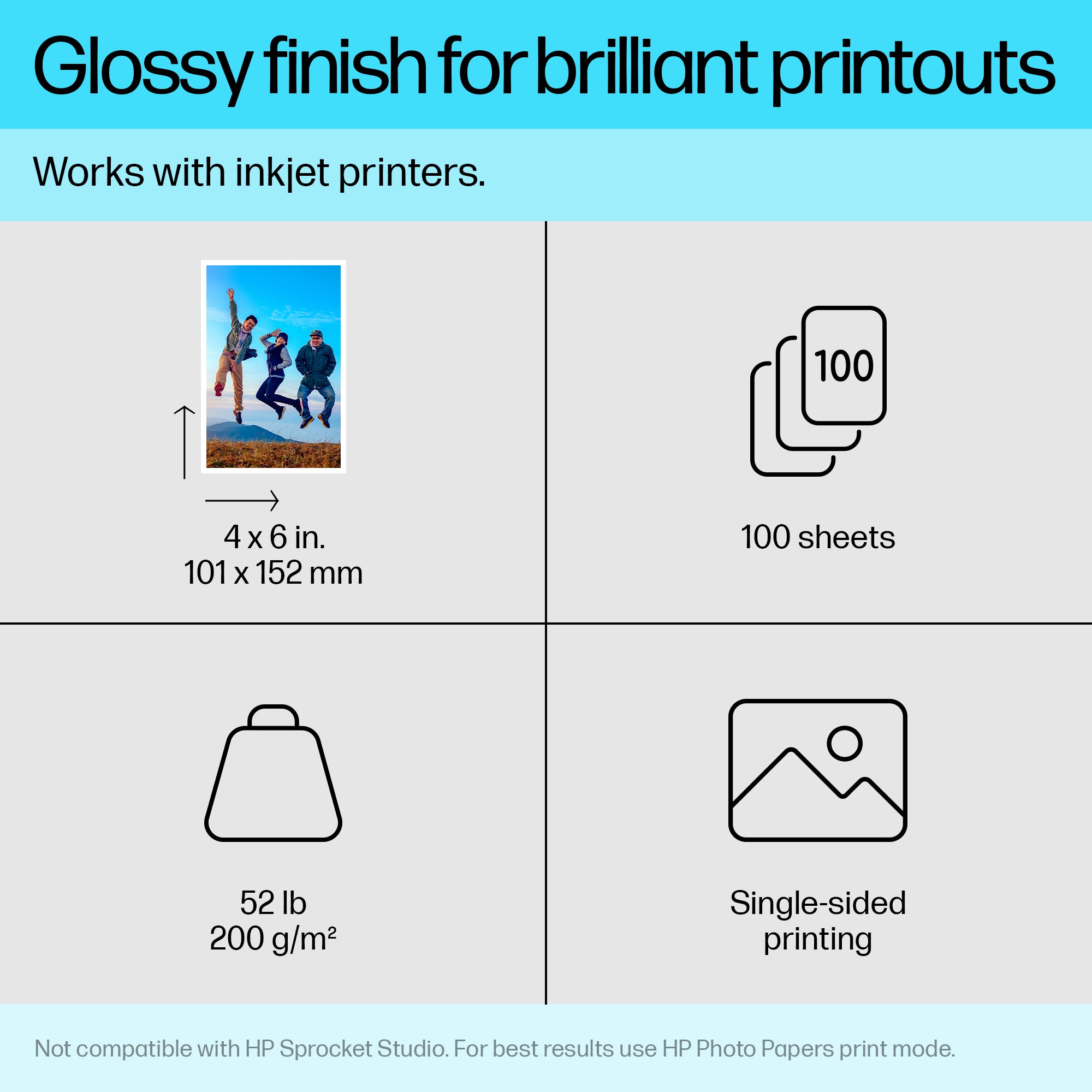 HP GLOSS PHOTO 4x6 100/PK (CR759A) - Cartouches Certifiees