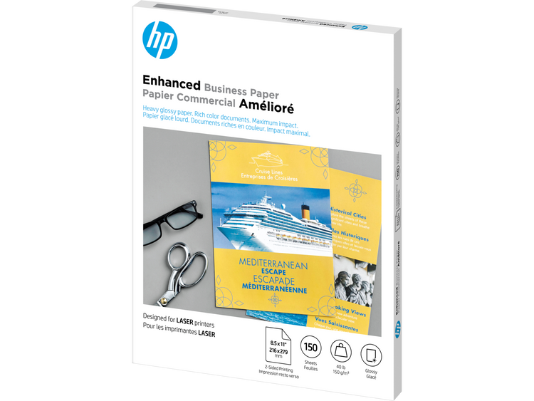 HP GLOSSY COLOR LASER BROCHURE PAPER 150 SHEETS HEAVY (Q6611A) - Cartouches Certifiees