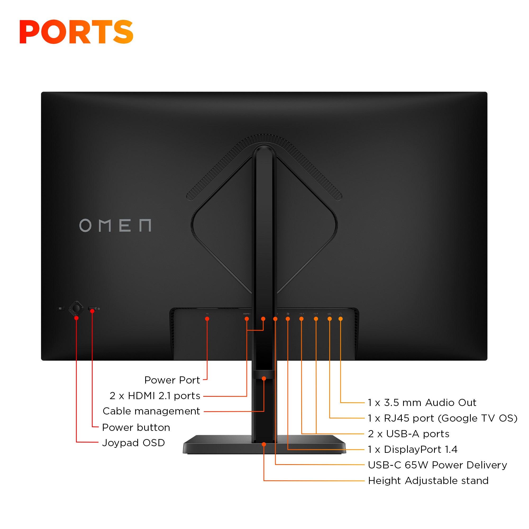 HP OMEN 32x UHD 144Hz Smart Gaming MNTR United States / Canada English (99Z68AA#ABA) - Cartouches Certifiees