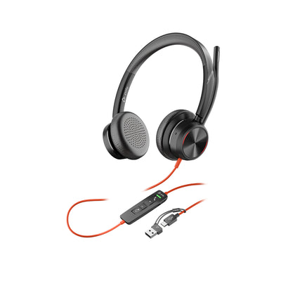 HP Poly Blackwire 8225 Microsoft Teams Certified Headset +USB-C/A Adapter TAA (7E2K8AA#ABA) - Cartouches Certifiees