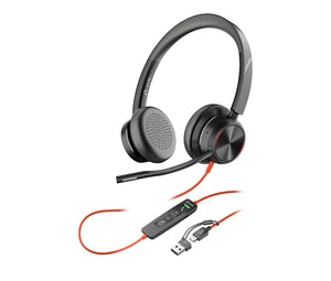 HP Poly Blackwire 8225 Microsoft Teams Certified Headset +USB-C/A Adapter TAA (7E2K8AA#ABA) - Cartouches Certifiees
