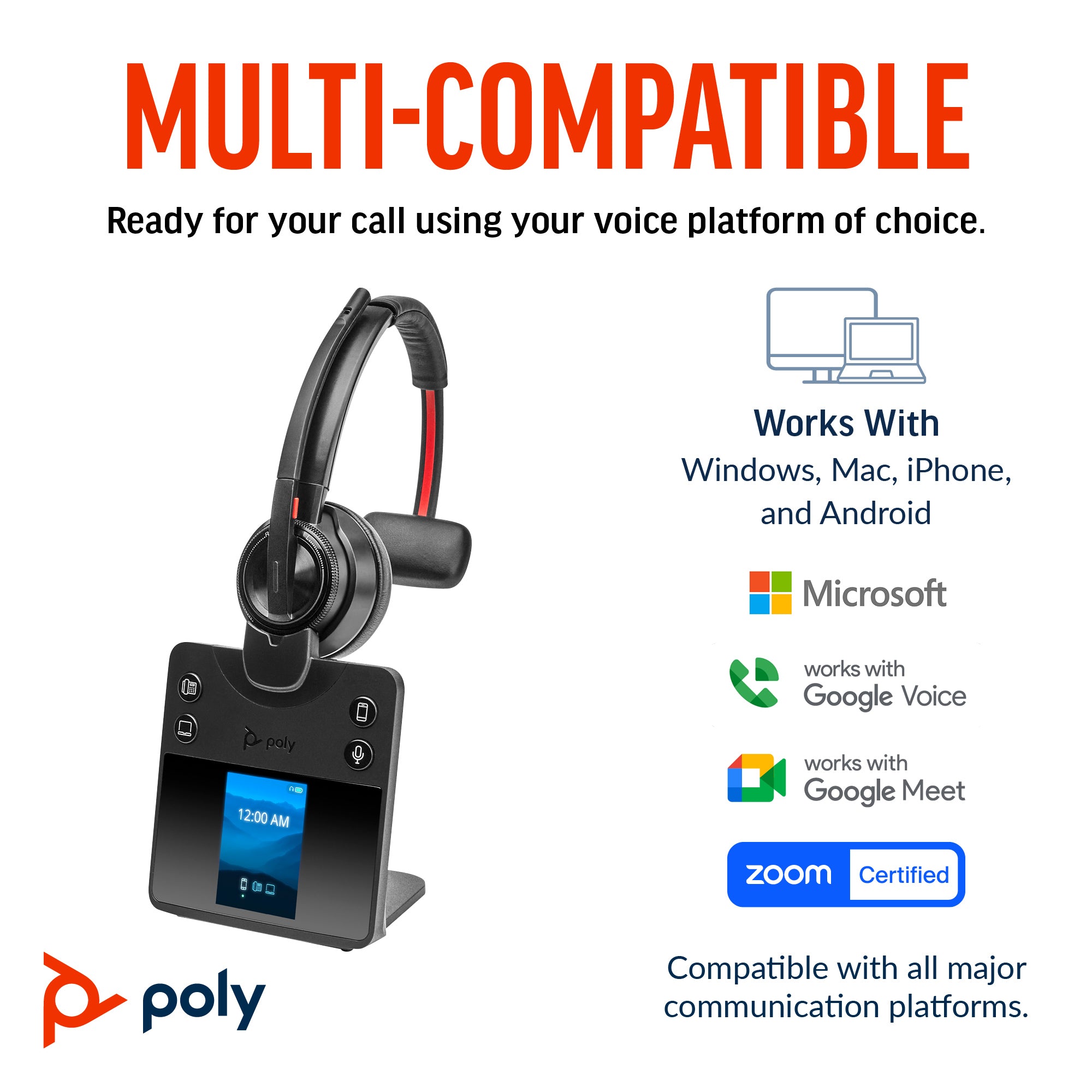 HP POLY SAVI 8410 MONO-M D1 HEADSET U.S. - ENGLISH LOCALIZATION - Cartouches Certifiees