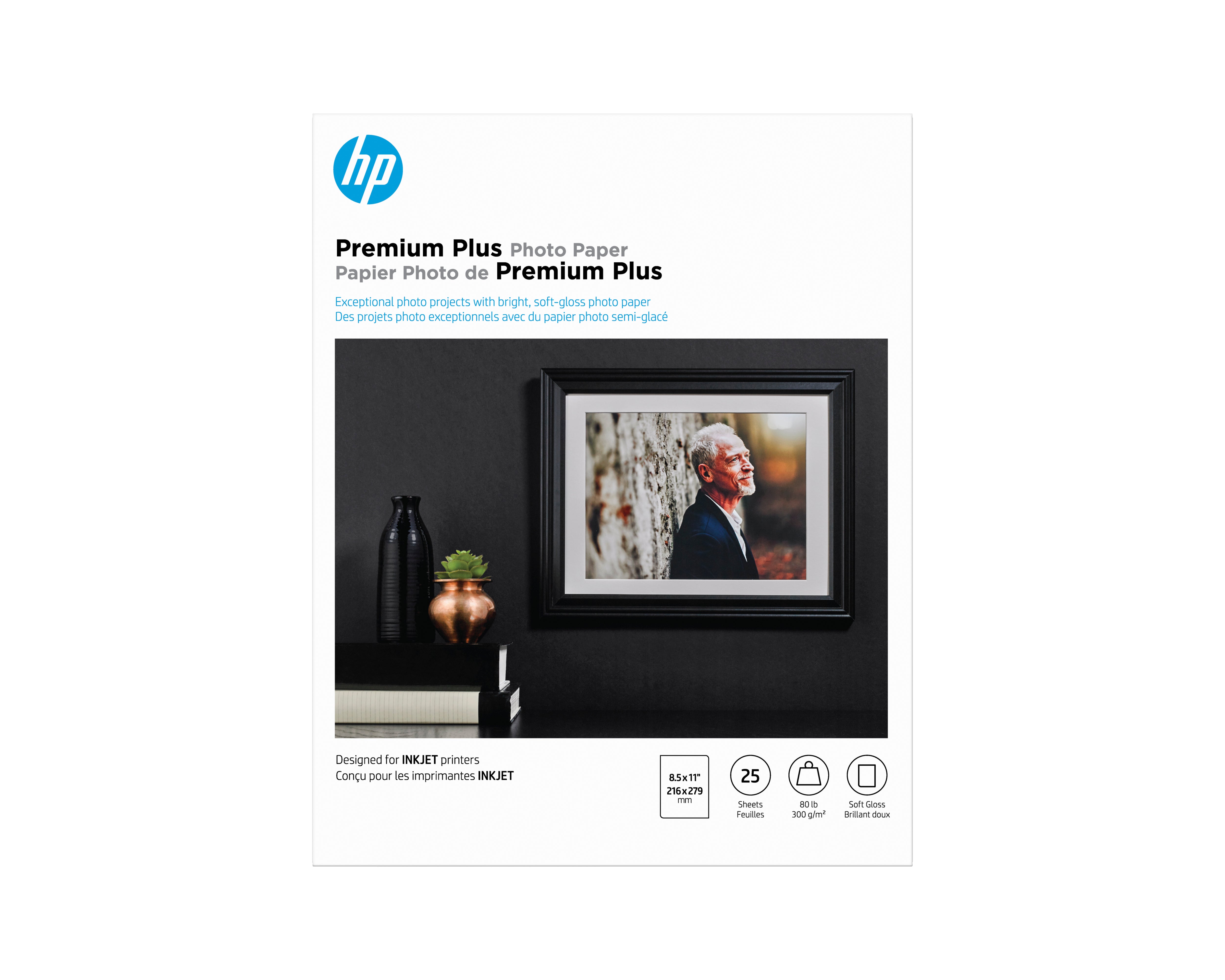 HP Prem Plus 8.5x11 SG 25 sht Photo Papr (CR671A) - Cartouches Certifiees
