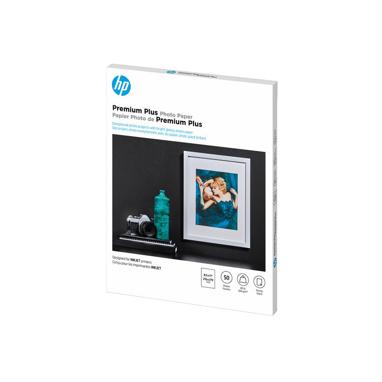 HP PREMIUM PLUS PHOTO PAPER GLOSSY 8.5X11 50 SHEET (CR664A) - Cartouches Certifiees
