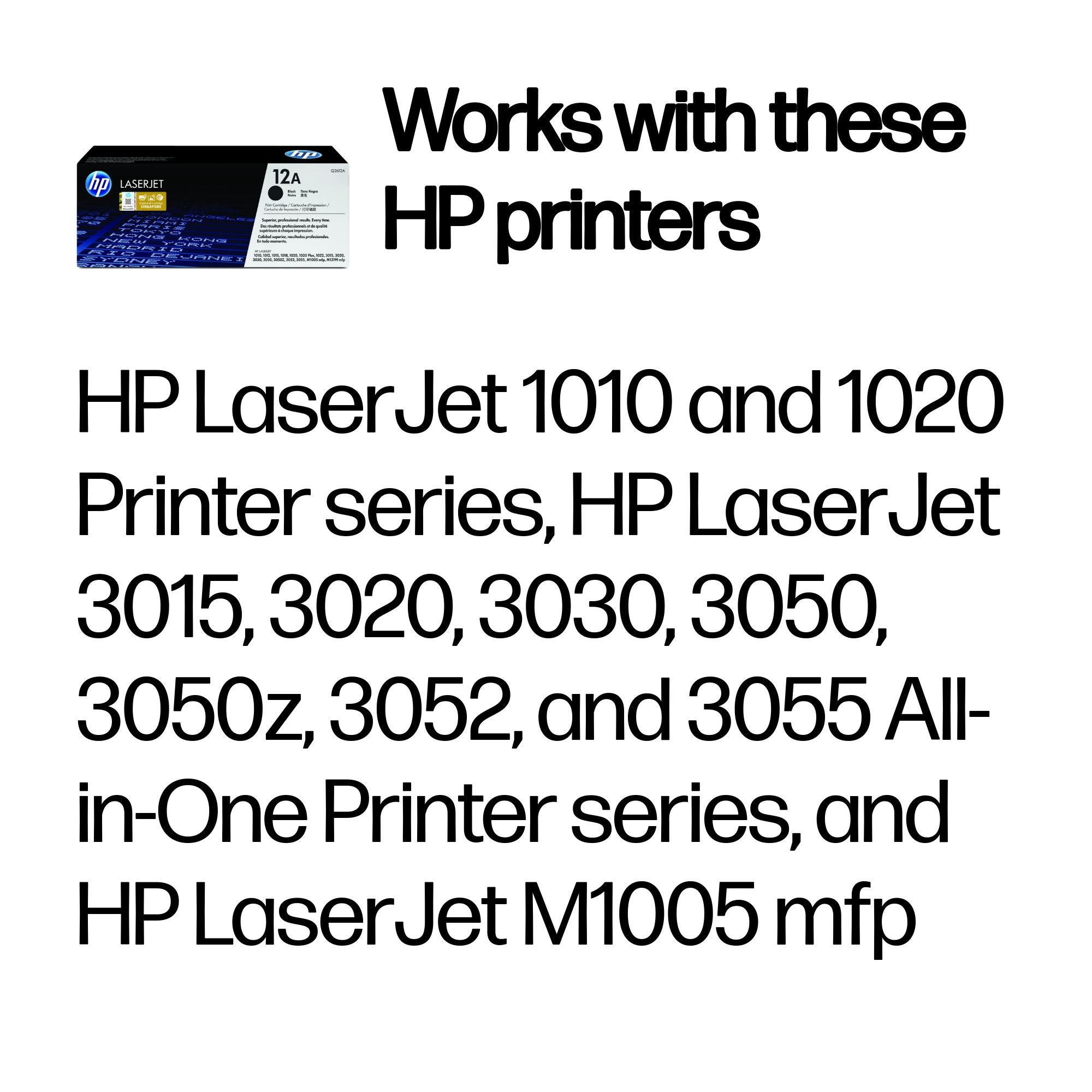 HP Q2612A (12A) Black Original Toner Cartridge - Cartouches Certifiees
