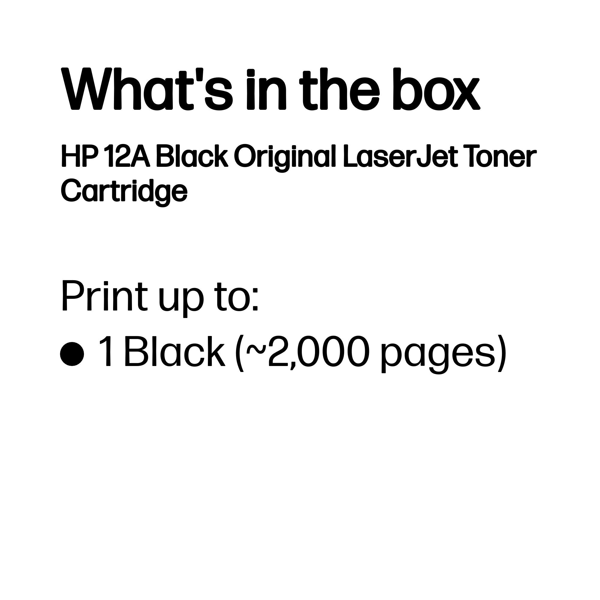 HP Q2612A (12A) Black Original Toner Cartridge - Cartouches Certifiees