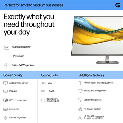 HP S5 524DA FHD MNTR ENGLISH SB+ (B11W5AT#ABA) - Cartouches Certifiees