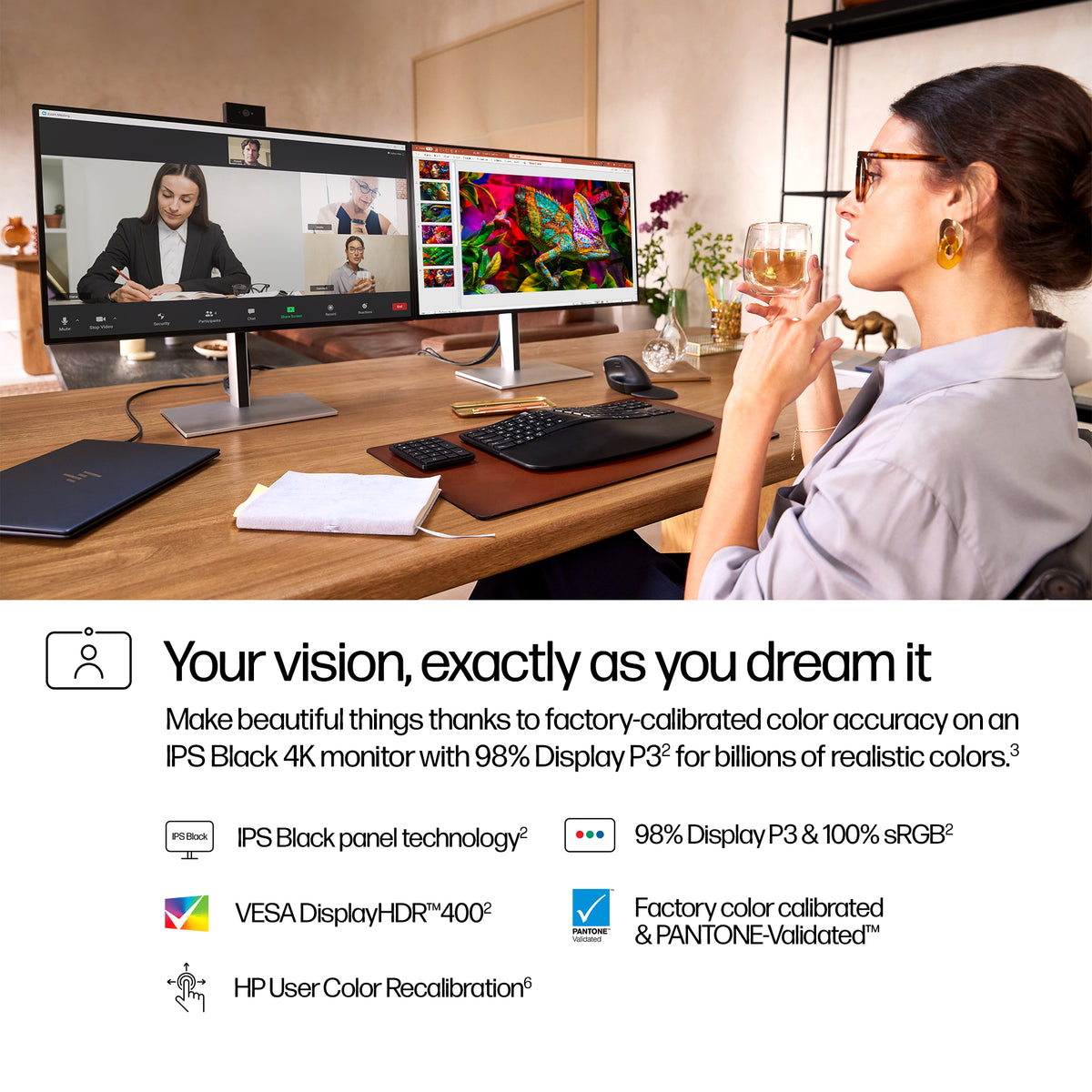 HP Series 7 Pro 27 inch 4K Conferencing Monitor - 727pm (8K135AA#ABA) - Cartouches Certifiees