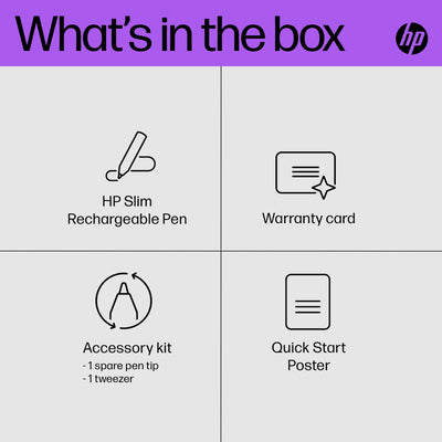 HP Slim Rechargeable Pen (630W7AA#ABL) - Cartouches Certifiees