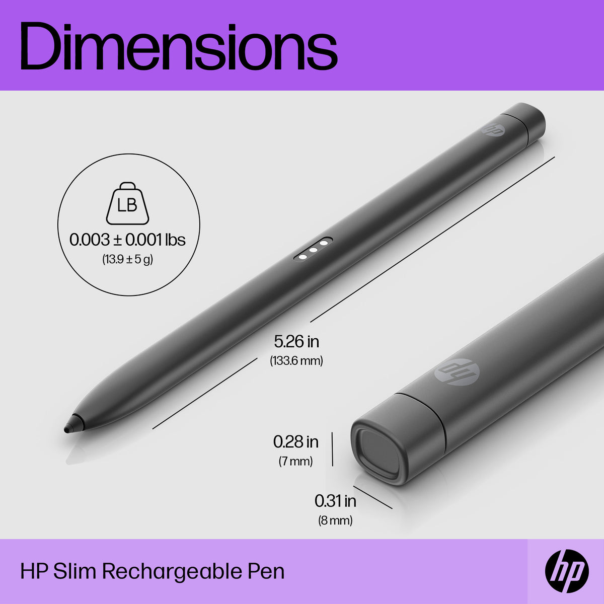 HP Slim Rechargeable Pen (630W7AA#ABL) - Cartouches Certifiees