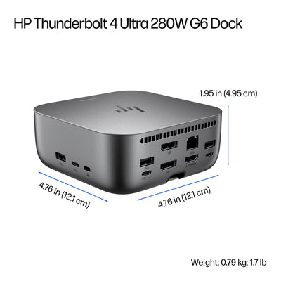HP Thunderbolt 4 Ultra 280W G6 Dock (AW5M5UT#ABA) - Cartouches Certifiees