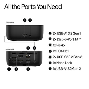 HP USB-C 100W G6 Dock (9X3V1UT#ABA) - Cartouches Certifiees