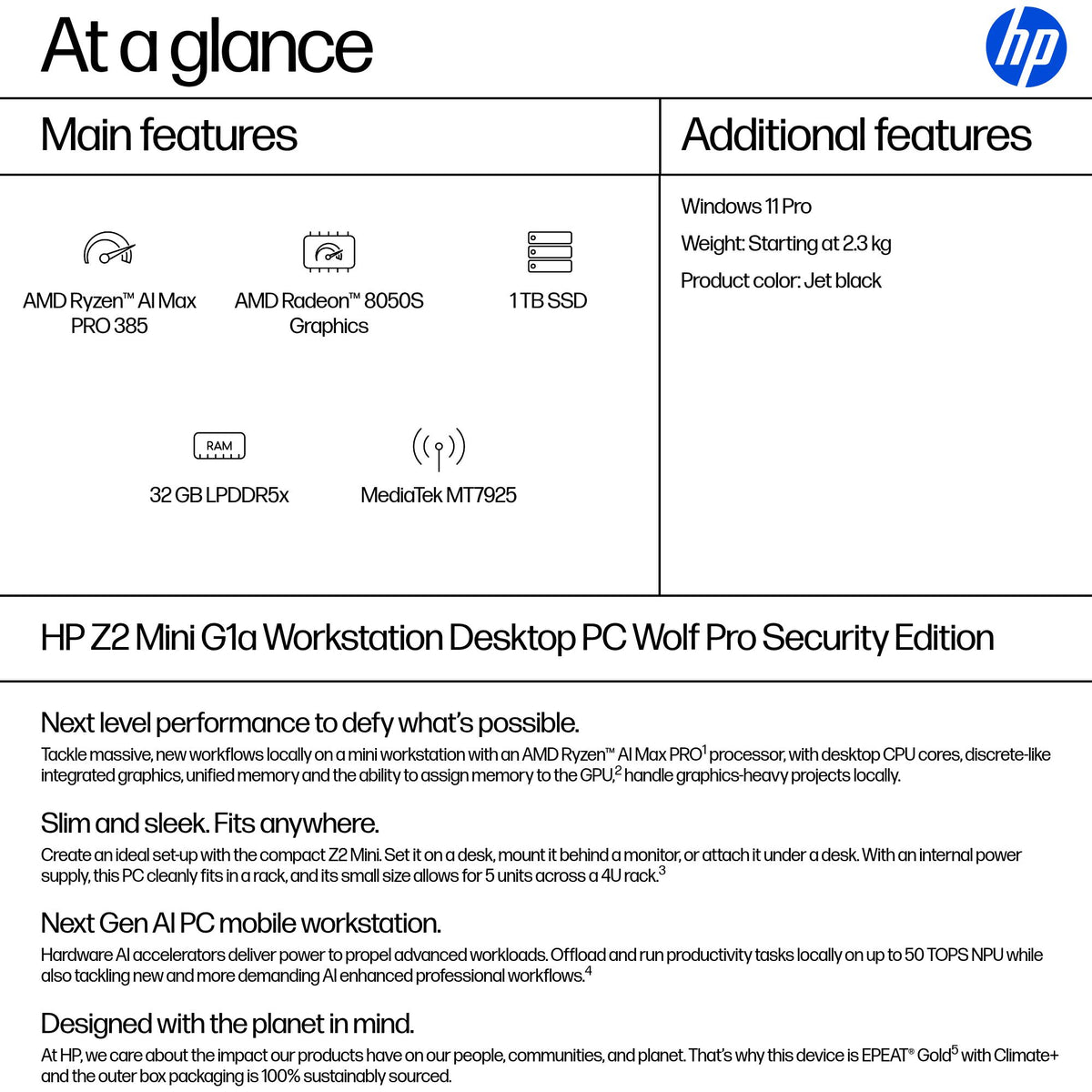 HP Z2MINIG1A RAIMP385 32GB/1TB PC ENGLISH (BN4F7UT#ABA) - Cartouches Certifiees
