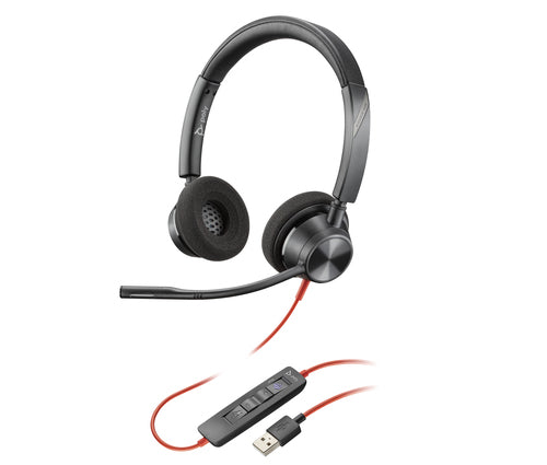 HPE HP Poly Blackwire 3320 Microsoft Teams Certified USB-A Headset Wired Head-band Office/Call center USB Type-A Black (76J17AA) - Cartouches Certifiees