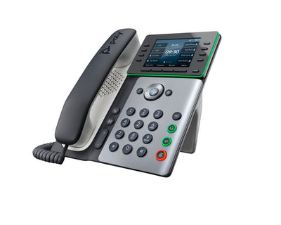 HPE HP Poly Edge E300 and PoE-enabled IP phone Black 8 lines IPS (82M92AA) - Cartouches Certifiees