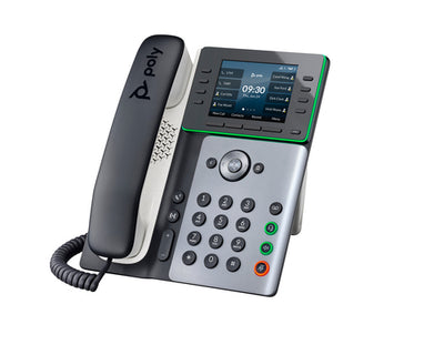 HPE HP Poly Edge E350 and PoE-enabled IP phone Black 8 lines IPS (82M89AA) - Cartouches Certifiees
