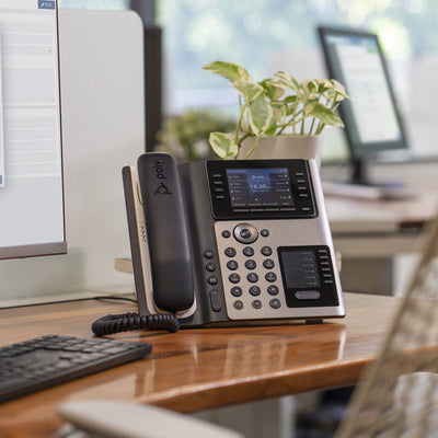 HPE HP Poly Edge E400 and PoE-enabled IP phone Black 8 lines IPS (82M93AA) - Cartouches Certifiees