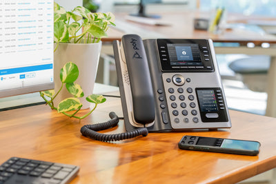 HPE HP Poly Edge E450 and PoE-enabled with Power Supply IP phone Blue, White 32 lines IPS Wi-Fi (89B55AA#ABA) - Cartouches Certifiees