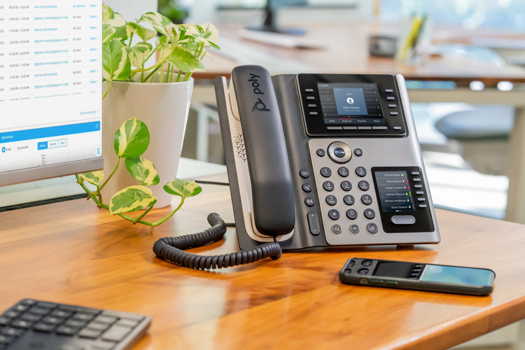 HPE HP Poly Edge E450 and PoE-enabled with Power Supply IP phone Blue, White 32 lines IPS Wi-Fi (89B55AA#ABA) - Cartouches Certifiees