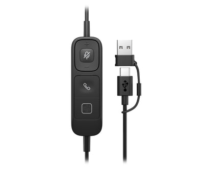 HPE HP Poly Mission 425 Stereo USB Wired Headset Classic (Bulk) (C01B3A6#AC3) - Cartouches Certifiees