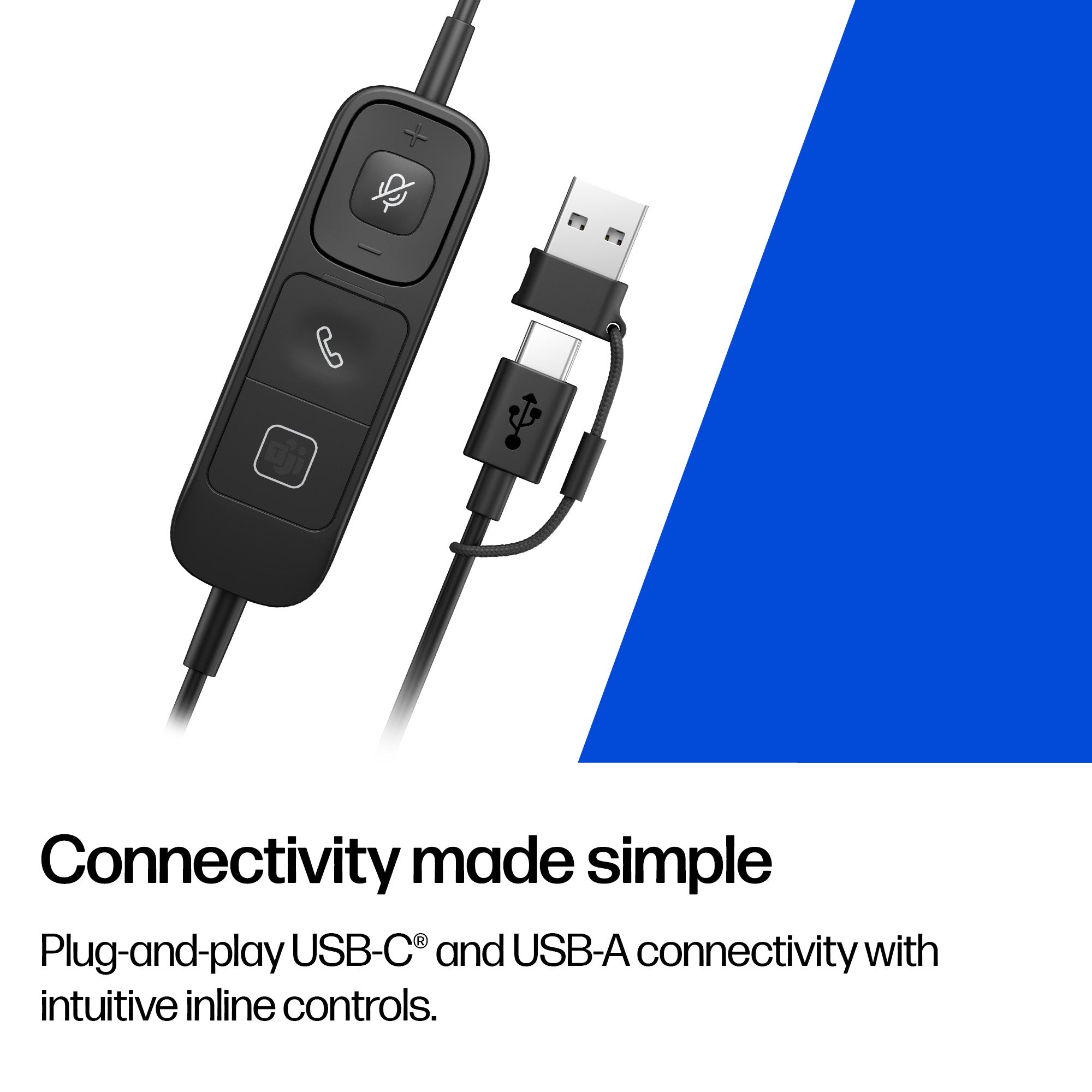 HPE HP Poly Mission 425 Stereo USB Wired Headset Classic (Bulk) (C01B3A6#AC3) - Cartouches Certifiees