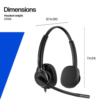 HPE HP Poly Mission 425 Stereo USB Wired Headset Classic (Bulk) (C01B3A6#AC3) - Cartouches Certifiees