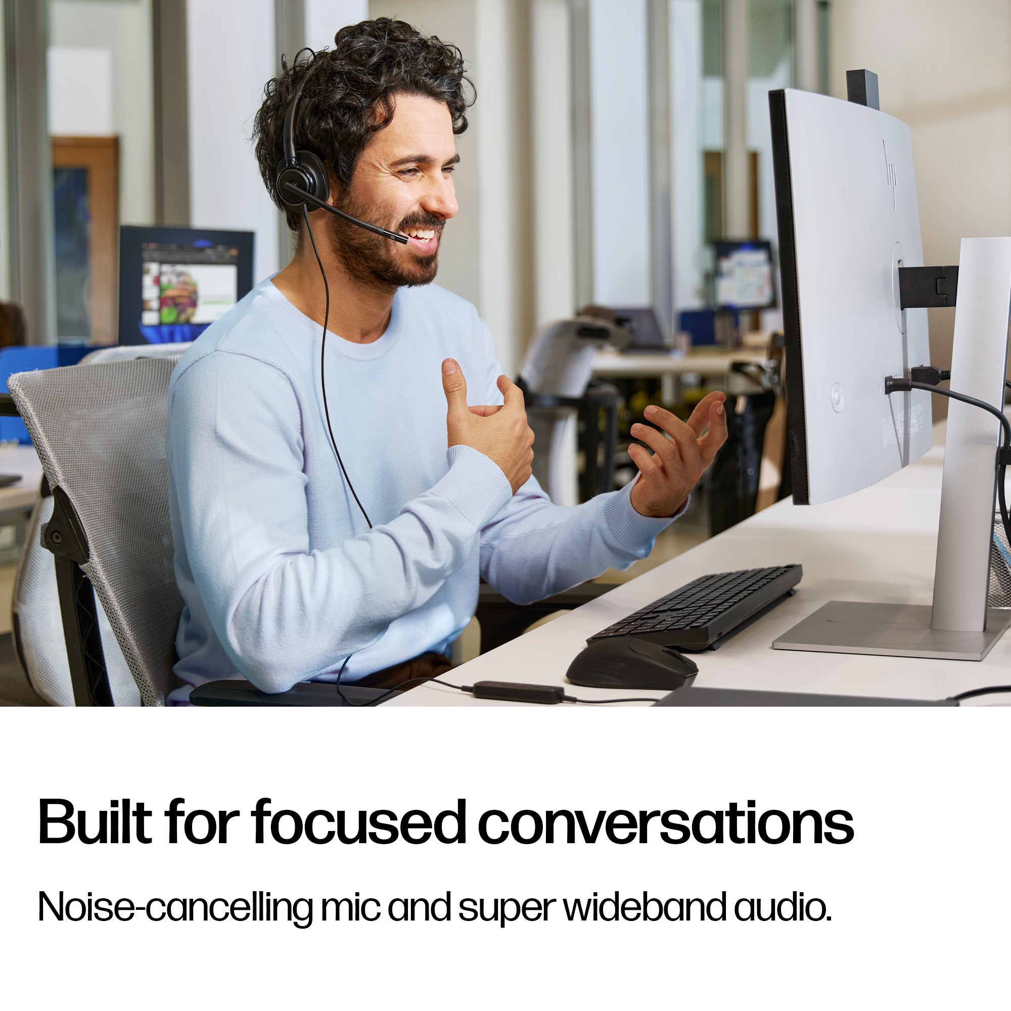 HPE HP Poly Mission 425 Stereo USB Wired Headset Classic (Bulk) (C01B3A6#AC3) - Cartouches Certifiees