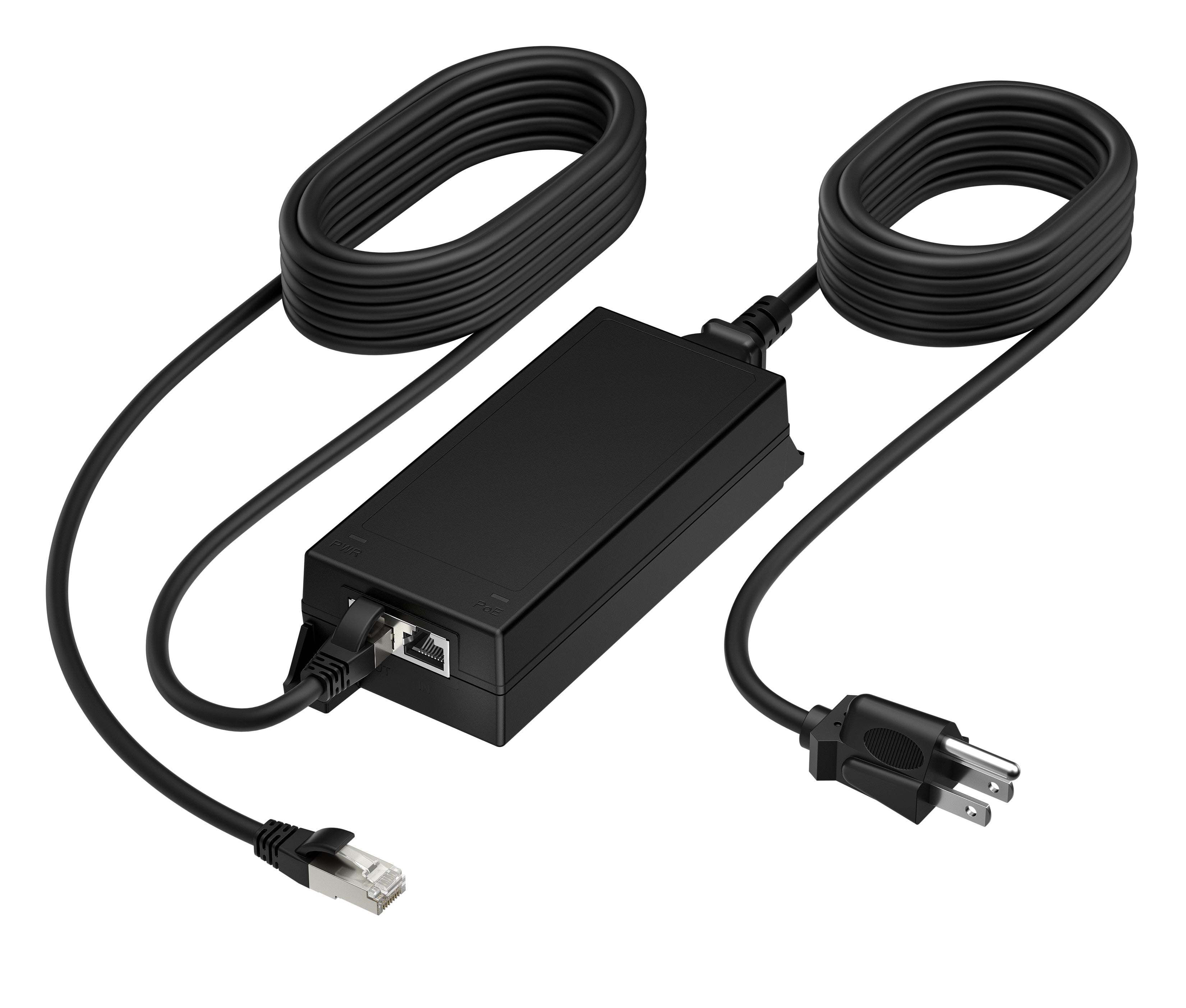 HPE HP Poly PoE++ 65W 2.5G Adapter with 3.66m CAT6A Cable and Power Cord Black (B5NH6AA#ABA) - Cartouches Certifiees