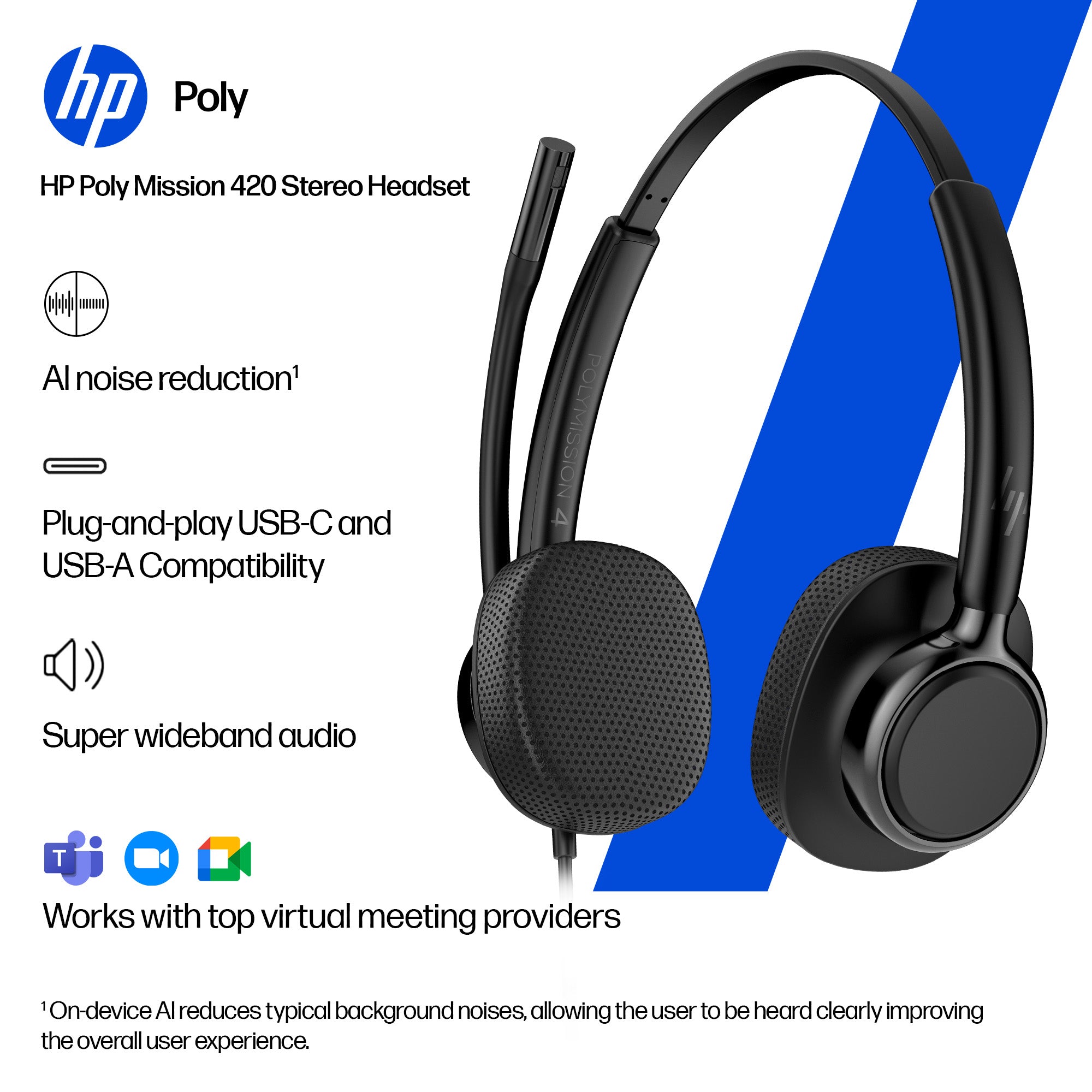 HPE HP Poly POLY MISSION 415 USB HS CL WW Black (C01A9AA#AC3) - Cartouches Certifiees
