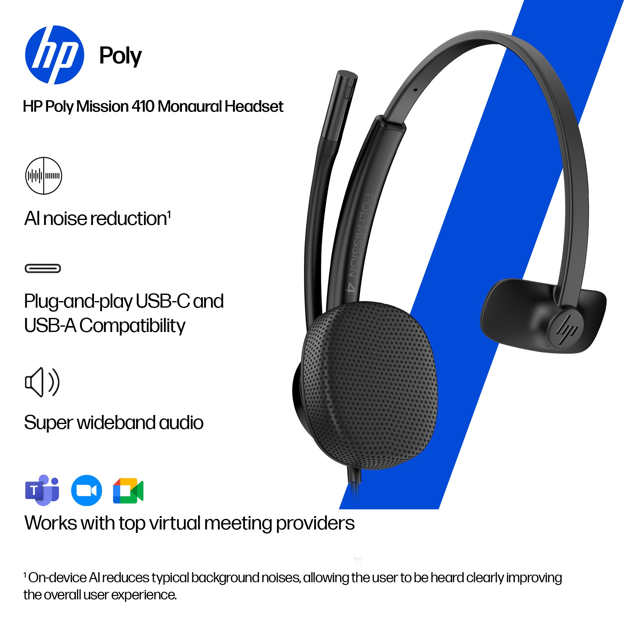 HPE HP Poly POLY MISSION 415 USB HS CL WW Black (C01A9AA#AC3) - Cartouches Certifiees